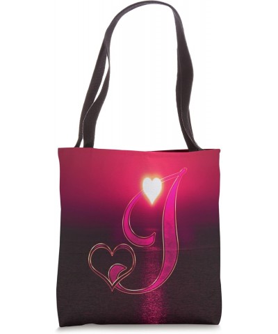 Heart Sunset Letter I Rose Sun Beach Lake Ocean Love Name Tote Bag $9.40 Totes