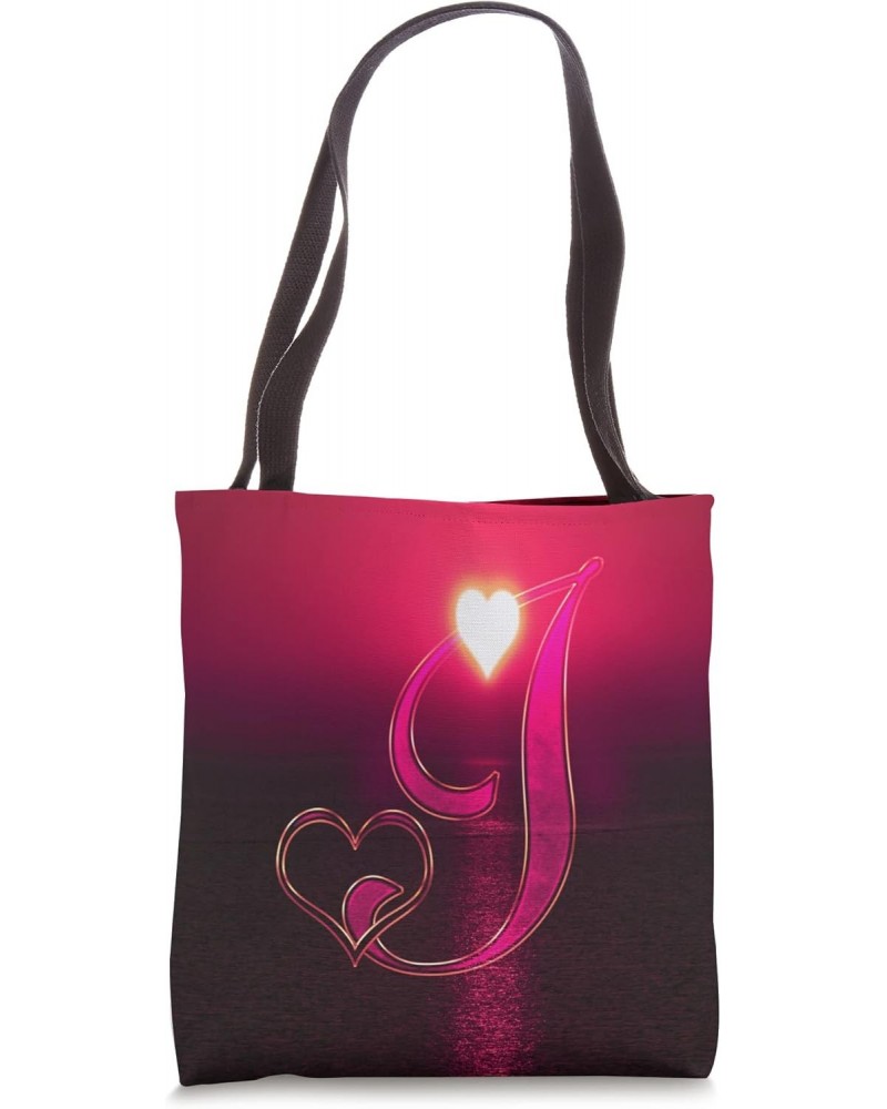 Heart Sunset Letter I Rose Sun Beach Lake Ocean Love Name Tote Bag $9.40 Totes