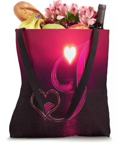 Heart Sunset Letter I Rose Sun Beach Lake Ocean Love Name Tote Bag $9.40 Totes