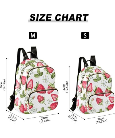 Bright Strawberry Backpack Purse for Women Anti-theft Small Fashion Travel Backpack with Double Zipper Weekend Bag,S Medium $...