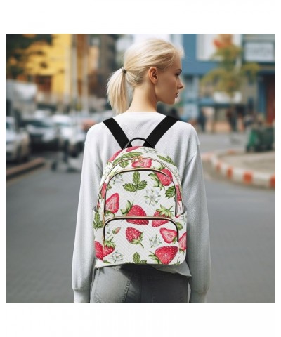 Bright Strawberry Backpack Purse for Women Anti-theft Small Fashion Travel Backpack with Double Zipper Weekend Bag,S Medium $...