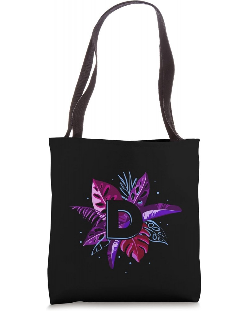 Letter D / Letter D Initial or Monogram on Exotic Palm Leaf Tote Bag $9.90 Totes