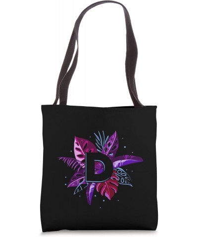 Letter D / Letter D Initial or Monogram on Exotic Palm Leaf Tote Bag $9.90 Totes