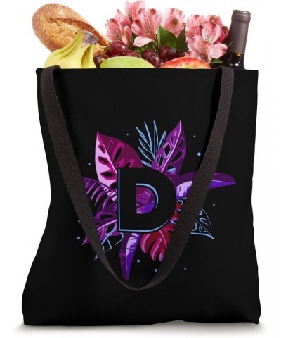 Letter D / Letter D Initial or Monogram on Exotic Palm Leaf Tote Bag $9.90 Totes