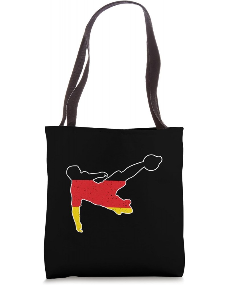 Vintage Germany Flag In Football Soccer Player Silhouette Tote Bag $9.64 Totes