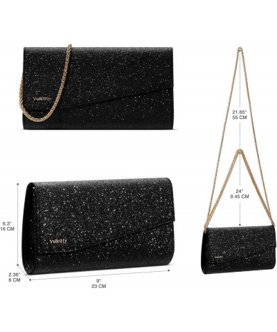 Evening Clutch Purse for Women Sparkling Crossbody Bag Shoulder Handbags for Party Prom Wedding Black $10.70 Evening Bags