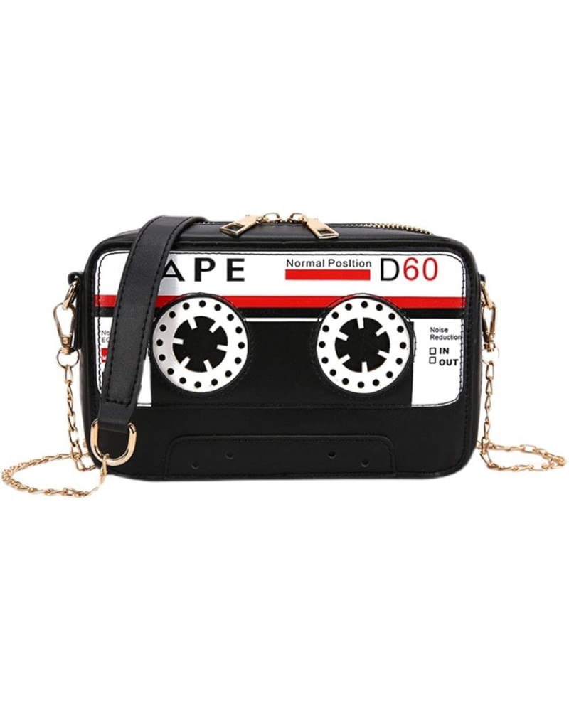 Retro Cassette Evening Clutch Purse Crystal Inlaid Bling Crossbody Shoulder Bag for Graduation Wedding Party U-black $14.84 E...