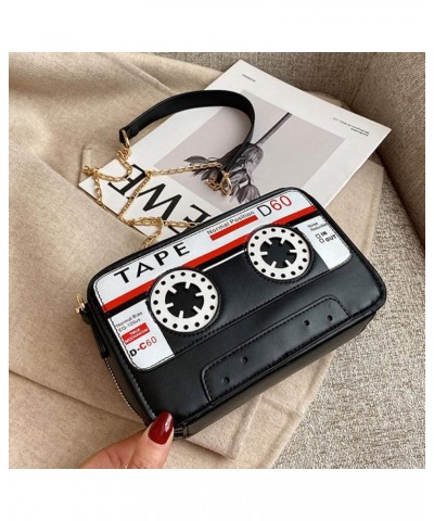 Retro Cassette Evening Clutch Purse Crystal Inlaid Bling Crossbody Shoulder Bag for Graduation Wedding Party U-black $14.84 E...