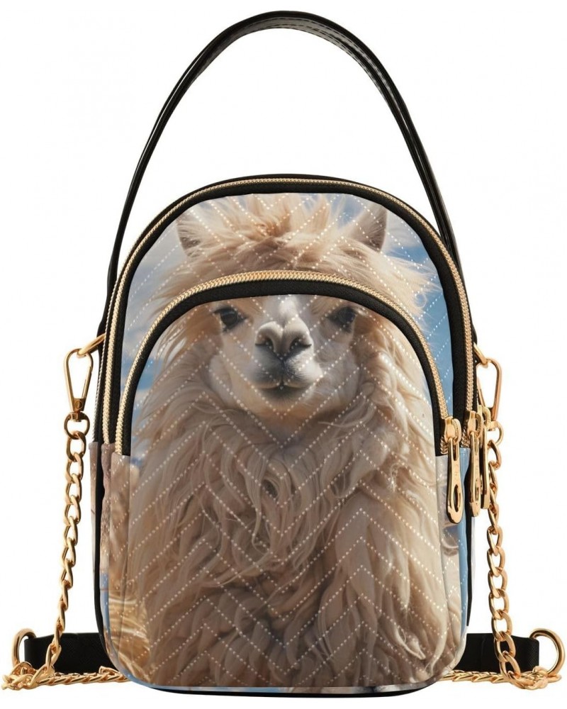 Sling Bag for Women-Llama in Wild Print, Fashion Crossbody Handbags Purse with Chain Strap Top handle 5.91×3.15×8.27 Inches $...