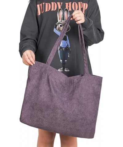 Corduroy Tote Bag for Women Shoulder Bag Big Capacity Shopping Bag Casual Handbag Purple $7.79 Totes