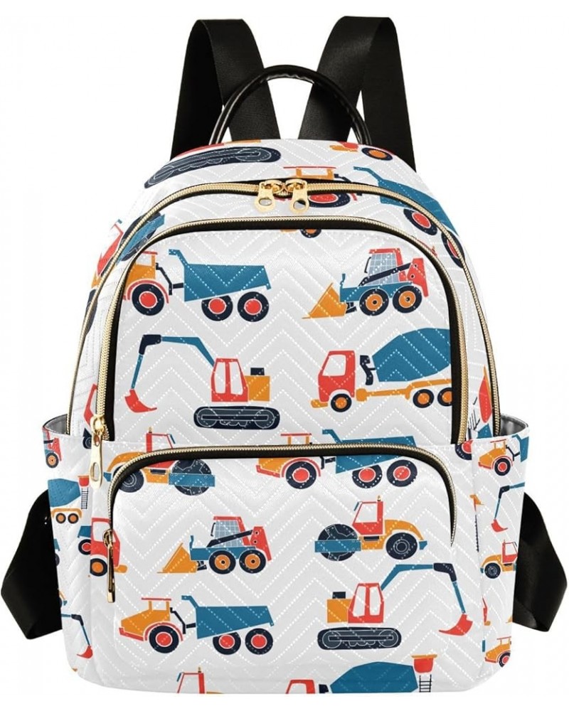 Women Backpack Auto Vehicle Cartoon Loader Truck Anti-Theft Travel Backpack with Luggage Belt Lightweight Handbag Lady Purse ...