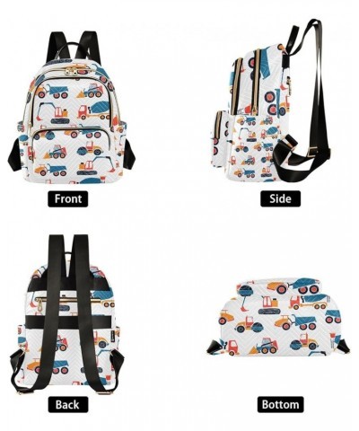 Women Backpack Auto Vehicle Cartoon Loader Truck Anti-Theft Travel Backpack with Luggage Belt Lightweight Handbag Lady Purse ...