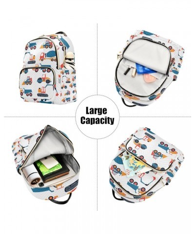 Women Backpack Auto Vehicle Cartoon Loader Truck Anti-Theft Travel Backpack with Luggage Belt Lightweight Handbag Lady Purse ...