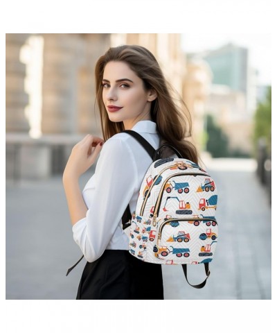 Women Backpack Auto Vehicle Cartoon Loader Truck Anti-Theft Travel Backpack with Luggage Belt Lightweight Handbag Lady Purse ...