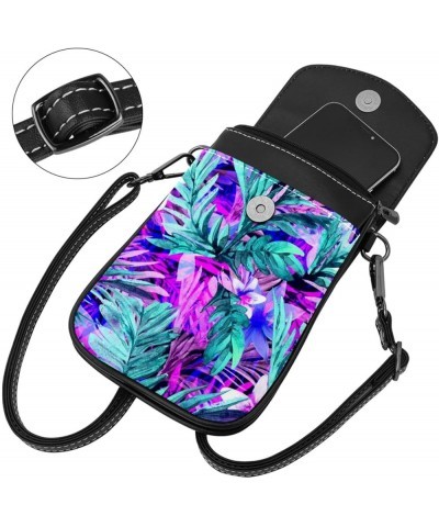 Stylish PU Leather Phone Purse with Credit Card Slots - Versatile Fashion Bag for Women White Flowers on Blue Multicoloured7 ...