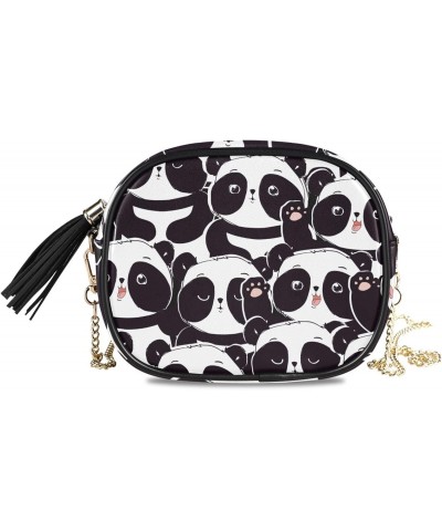 Women's Panda Bear Pink Paws Crossbody Bag Fashion Purses Bag Cross Body Bag Shoulder Handbag with Adjustable Chain Strap $13...