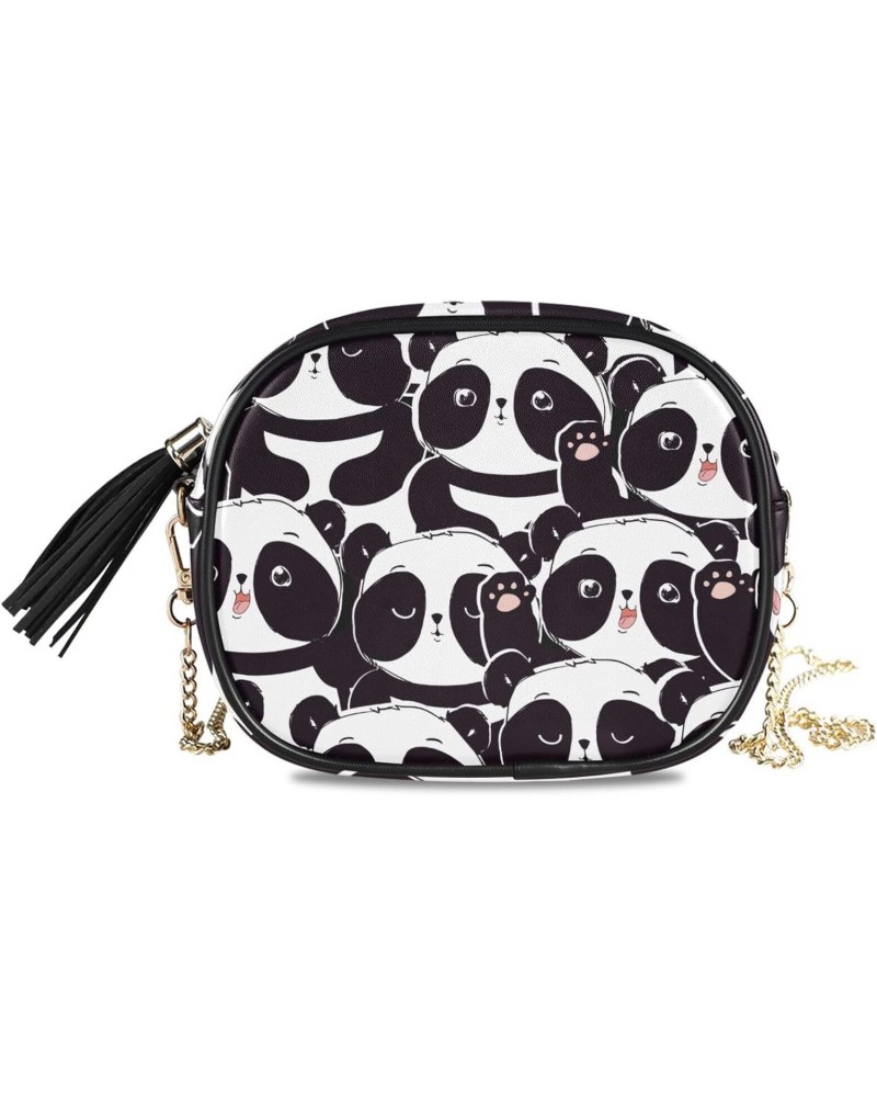 Women's Panda Bear Pink Paws Crossbody Bag Fashion Purses Bag Cross Body Bag Shoulder Handbag with Adjustable Chain Strap $13...