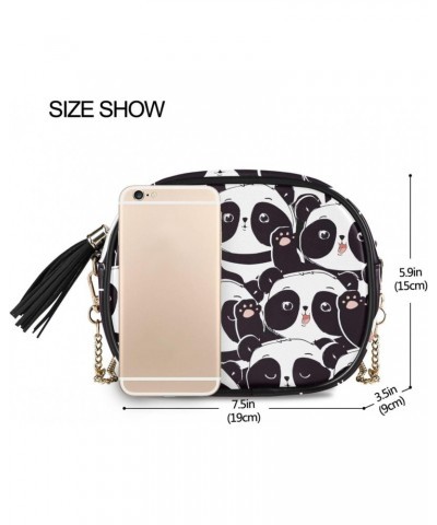 Women's Panda Bear Pink Paws Crossbody Bag Fashion Purses Bag Cross Body Bag Shoulder Handbag with Adjustable Chain Strap $13...