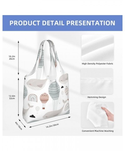 Whales Single Shoulder Commuter Canvas Tote Bags For Women And Men Whales 9 $9.23 Totes