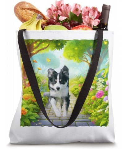 Beautiful Black-Tri MAS Dog Running Down a Garden Path Tote Bag $11.74 Totes