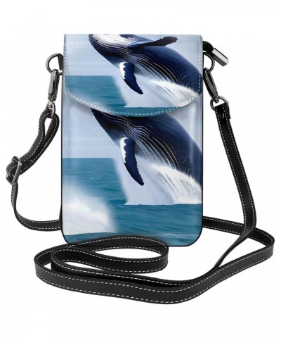 Whales At Sea Crossbody, Zippered Cell Phone Wallet With Card Slot, Removable Shoulder Strap, 7.6 X 4.9 Inches $17.75 Crossbo...