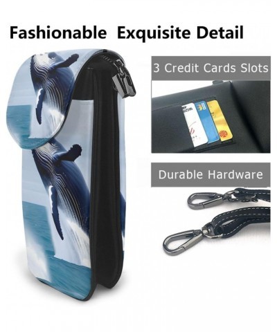 Whales At Sea Crossbody, Zippered Cell Phone Wallet With Card Slot, Removable Shoulder Strap, 7.6 X 4.9 Inches $17.75 Crossbo...