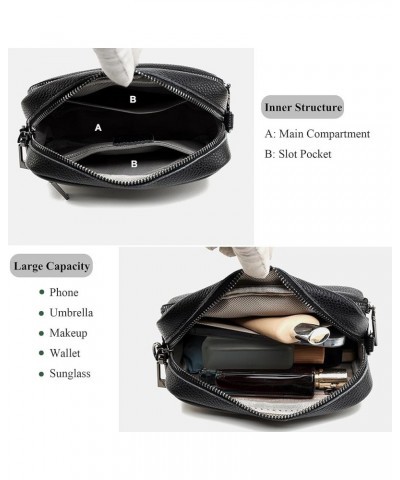 Small Crossbody Bag with Wide Guitar Strap Camera Purse Shoulder Handbag Satchel B-black $12.42 Shoulder Bags