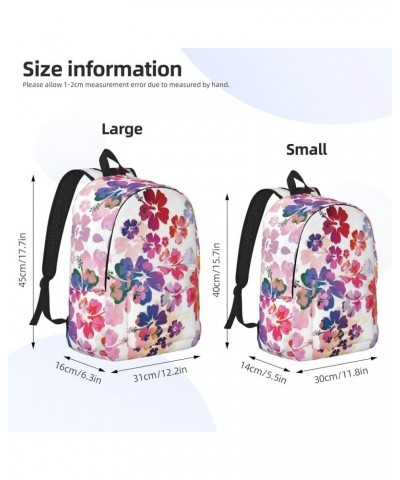 Hawaiian Flower Print Print Unisex Canvas Backpack Cute Backpack For Travel Sports Casual Aesthetic Backpack Black Small $23....