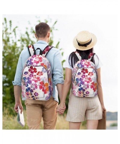 Hawaiian Flower Print Print Unisex Canvas Backpack Cute Backpack For Travel Sports Casual Aesthetic Backpack Black Small $23....