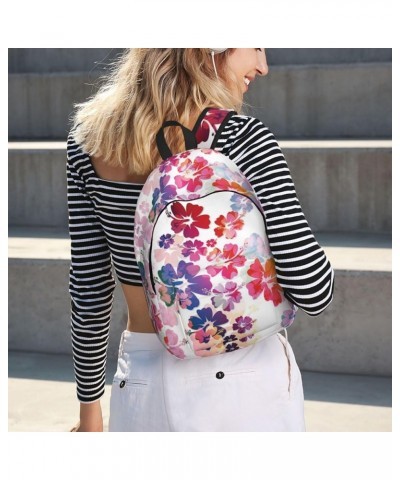 Hawaiian Flower Print Print Unisex Canvas Backpack Cute Backpack For Travel Sports Casual Aesthetic Backpack Black Small $23....