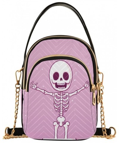 Women's Crossbody Handbags Clutch Phone Purse Pink Skeleton Stylish Shoulder Bag with Detachable Chain Strap $12.74 Shoulder ...