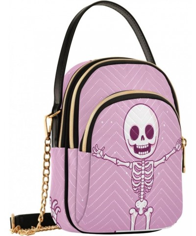 Women's Crossbody Handbags Clutch Phone Purse Pink Skeleton Stylish Shoulder Bag with Detachable Chain Strap $12.74 Shoulder ...