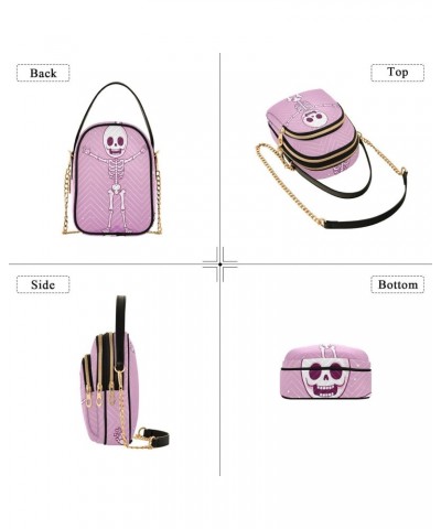 Women's Crossbody Handbags Clutch Phone Purse Pink Skeleton Stylish Shoulder Bag with Detachable Chain Strap $12.74 Shoulder ...