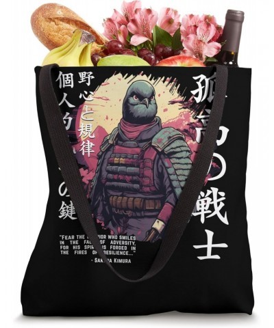 Cute Samurai Pigeon Warrior Japanese Ninja Pigeon Kawaii Tote Bag $17.37 Totes