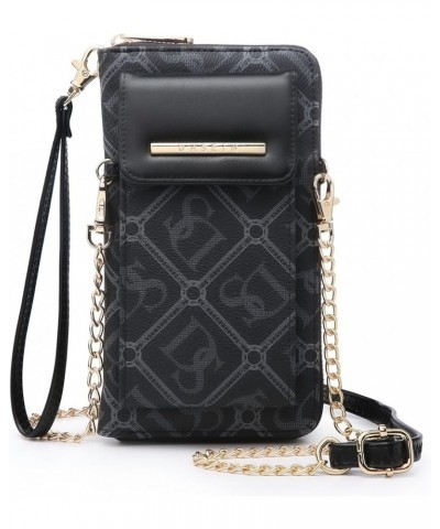 Crossbody Bag Phone Purse Handbag for Women Shoulder Bag Credit Card Wristlet Wallet with Multi Pockets Monogram Black $12.25...