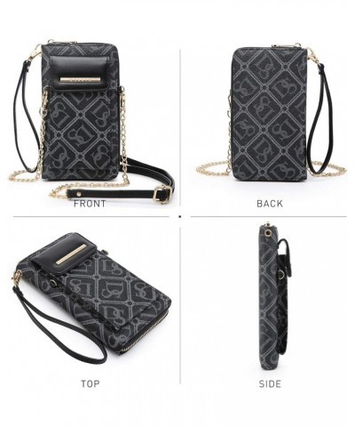 Crossbody Bag Phone Purse Handbag for Women Shoulder Bag Credit Card Wristlet Wallet with Multi Pockets Monogram Black $12.25...