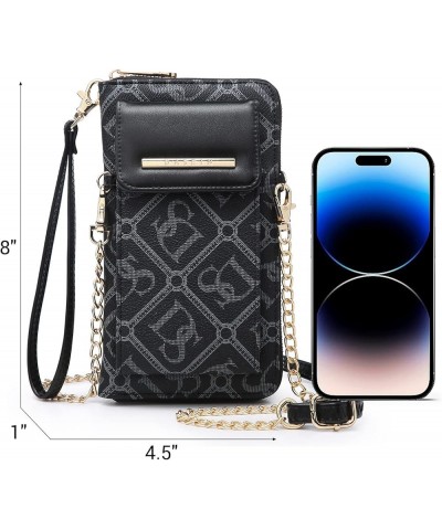 Crossbody Bag Phone Purse Handbag for Women Shoulder Bag Credit Card Wristlet Wallet with Multi Pockets Monogram Black $12.25...