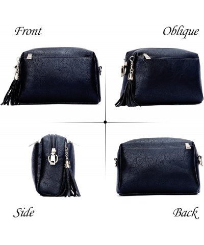 Triple Zip Lightweight Small Crossbody Bags for Women Quilted Shoulder Purses and Handbags 3-black $14.00 Shoulder Bags