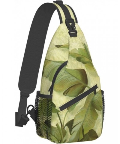 Leaf of Japanese Banana Sling Backpack Crossbody Shoulder Bag Travel Hiking Daypack for Women Men $15.36 Crossbody Bags