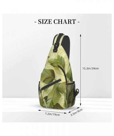 Leaf of Japanese Banana Sling Backpack Crossbody Shoulder Bag Travel Hiking Daypack for Women Men $15.36 Crossbody Bags