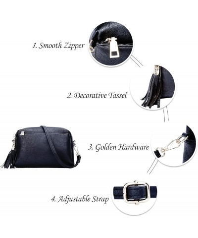 Triple Zip Lightweight Small Crossbody Bags for Women Quilted Shoulder Purses and Handbags 3-black $14.00 Shoulder Bags