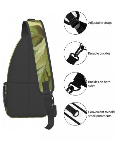 Leaf of Japanese Banana Sling Backpack Crossbody Shoulder Bag Travel Hiking Daypack for Women Men $15.36 Crossbody Bags