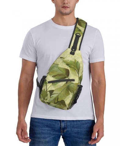 Leaf of Japanese Banana Sling Backpack Crossbody Shoulder Bag Travel Hiking Daypack for Women Men $15.36 Crossbody Bags