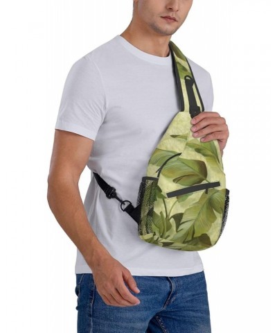 Leaf of Japanese Banana Sling Backpack Crossbody Shoulder Bag Travel Hiking Daypack for Women Men $15.36 Crossbody Bags