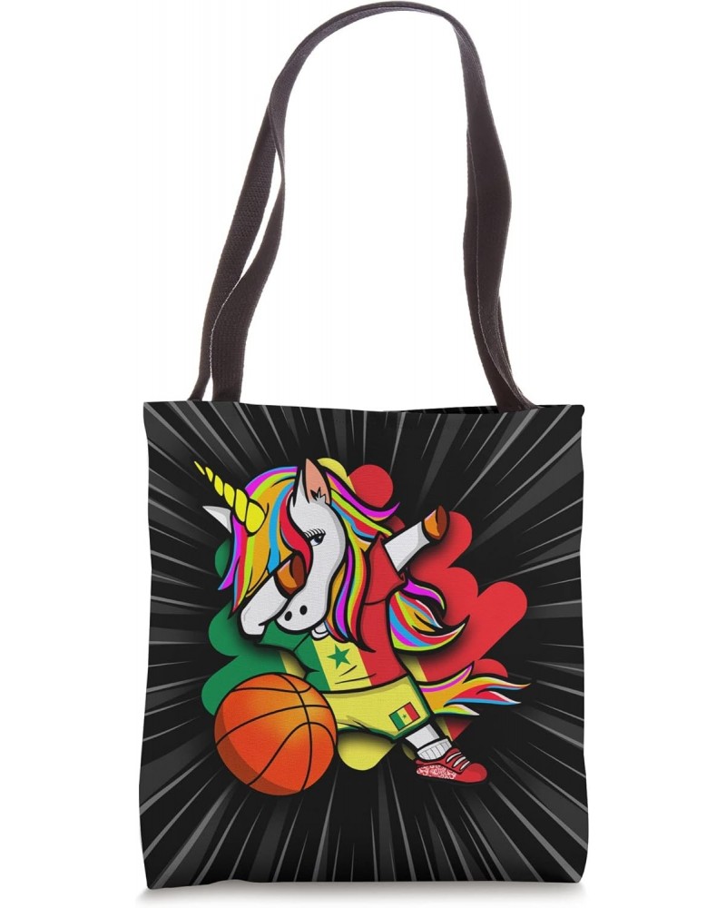 Dabbing Unicorn Senegal Basketball Fans Jersey Sport Lovers Tote Bag $10.02 Totes