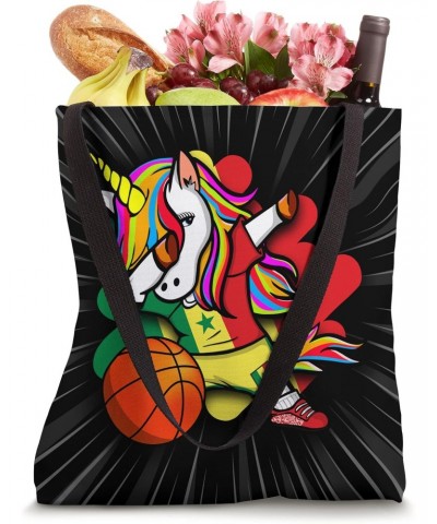 Dabbing Unicorn Senegal Basketball Fans Jersey Sport Lovers Tote Bag $10.02 Totes