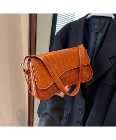 Women Classic Satchel Bag Versatile PU Leather Shoulder Bag Small Underarm Bag Y2K Purse A-brown $17.91 Satchels