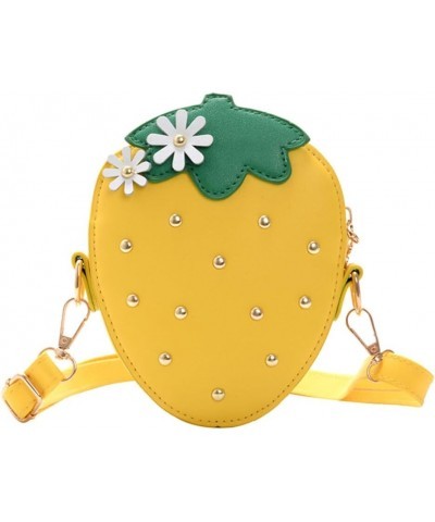 Crossbody Bag Strawberry Shaped Mini Coin Purse Fruit Shape Bag for Women Girls Green Yellow $10.28 Crossbody Bags