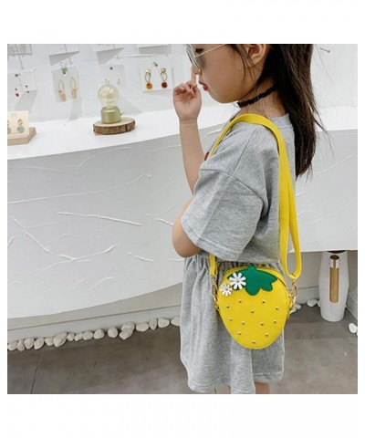 Crossbody Bag Strawberry Shaped Mini Coin Purse Fruit Shape Bag for Women Girls Green Yellow $10.28 Crossbody Bags