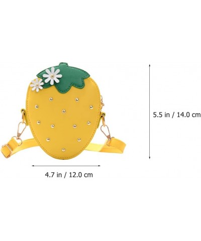 Crossbody Bag Strawberry Shaped Mini Coin Purse Fruit Shape Bag for Women Girls Green Yellow $10.28 Crossbody Bags